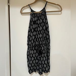 Black and white print romper
